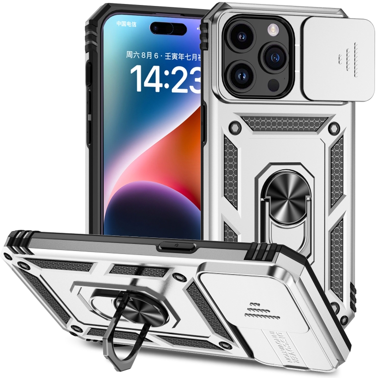  iPhone 15 Pro Skal CamShield Armor Ring Silver