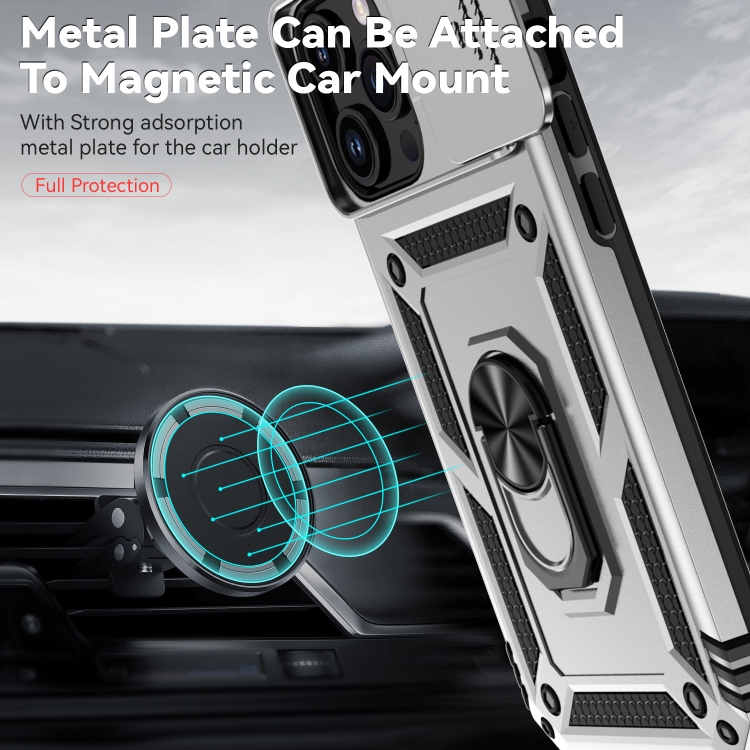  iPhone 15 Pro Skal CamShield Armor Ring Silver