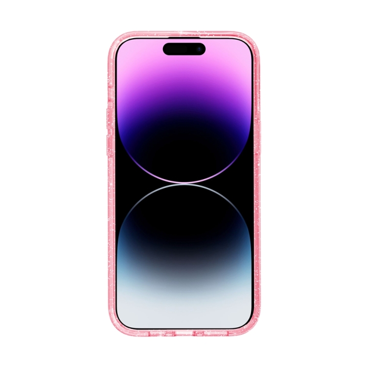  iPhone 15 Pro Skal MagSafe Glitter Hybrid Rosa
