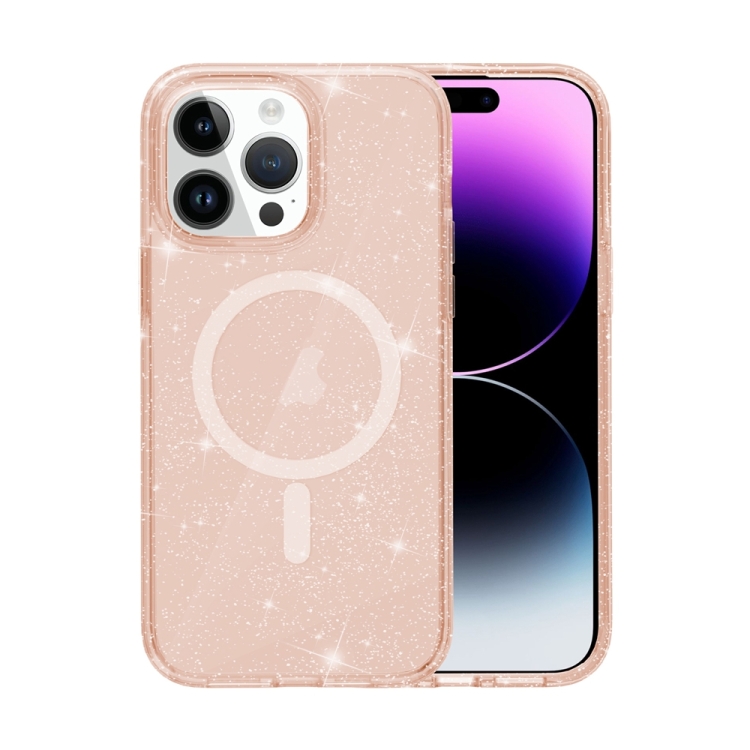  iPhone 15 Pro Skal MagSafe Glitter Hybrid Guld