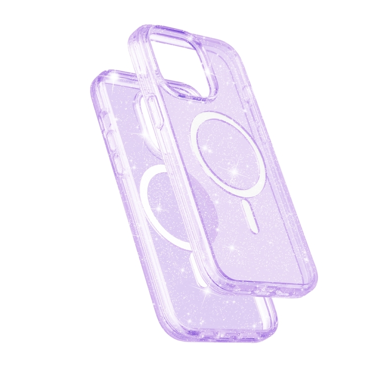  iPhone 15 Pro Skal MagSafe Glitter Hybrid Lila