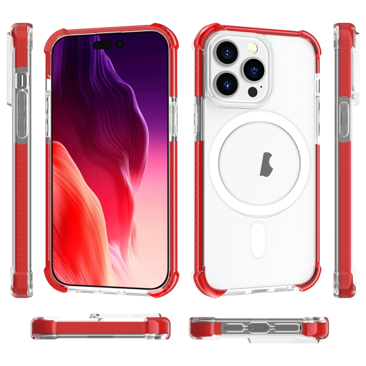  iPhone 15 Pro Skal Shockproof MagSafe Hybrid Röd