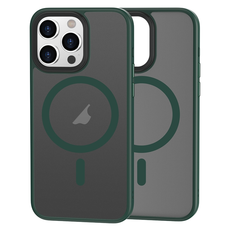  iPhone 15 Pro Skal MagSafe Hybrid Shield Grön