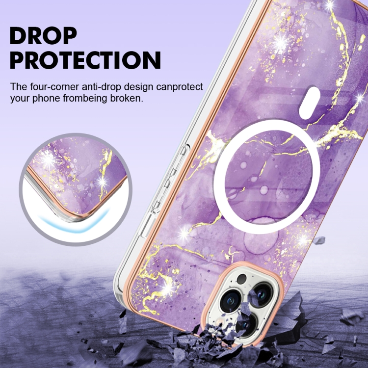  iPhone 15 Pro Skal MagSafe Marmor Lila