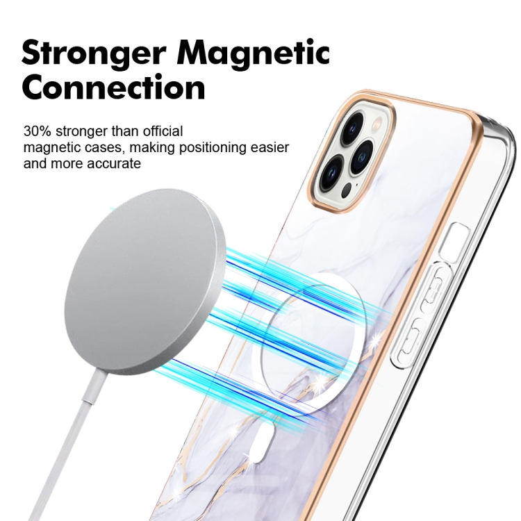  iPhone 15 Pro Skal MagSafe Marmor Vit