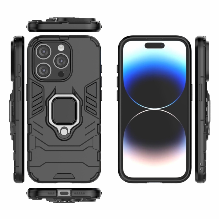  iPhone 15 Pro Skal Armor Hybrid Ring Svart