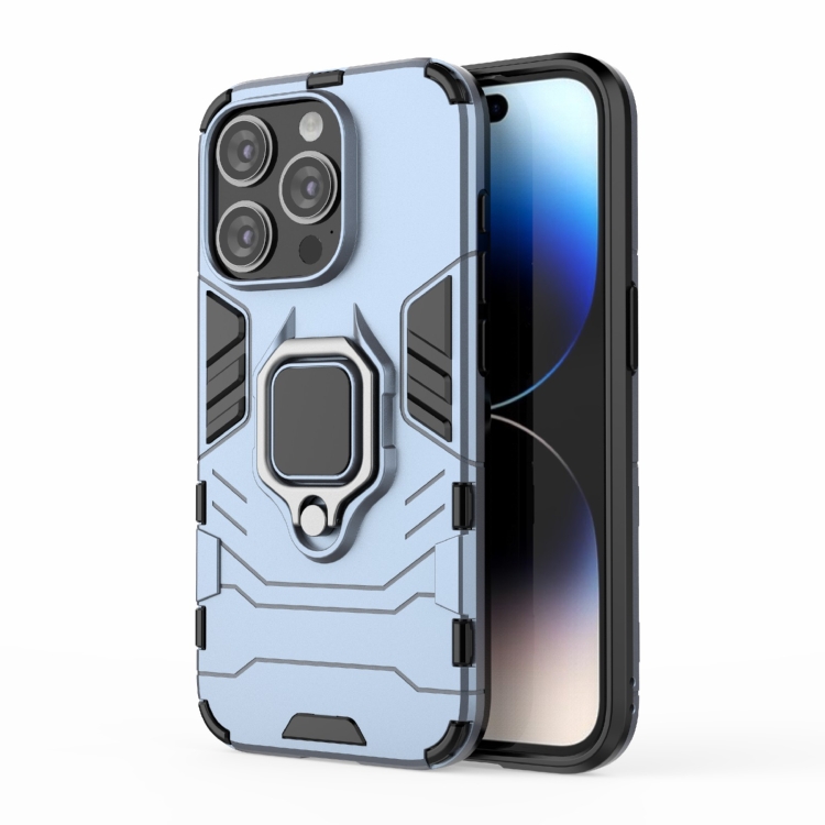  iPhone 15 Pro Skal Armor Hybrid Ring Blå