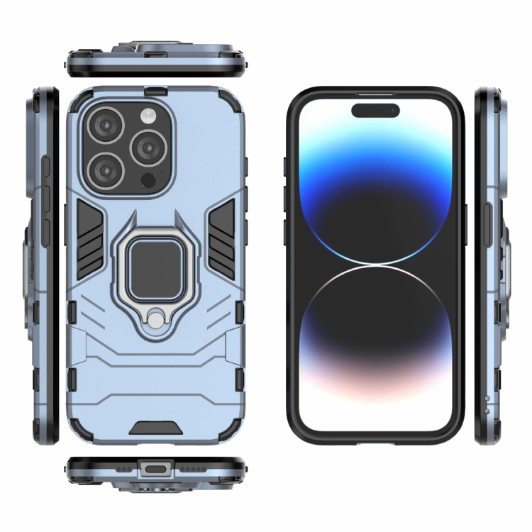  iPhone 15 Pro Skal Armor Hybrid Ring Blå