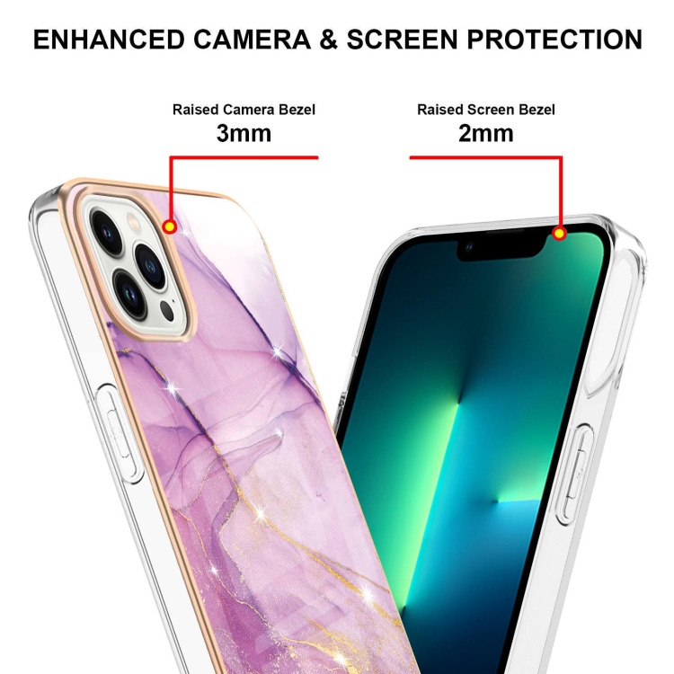  iPhone 15 Pro Skal Marmor TPU Lila