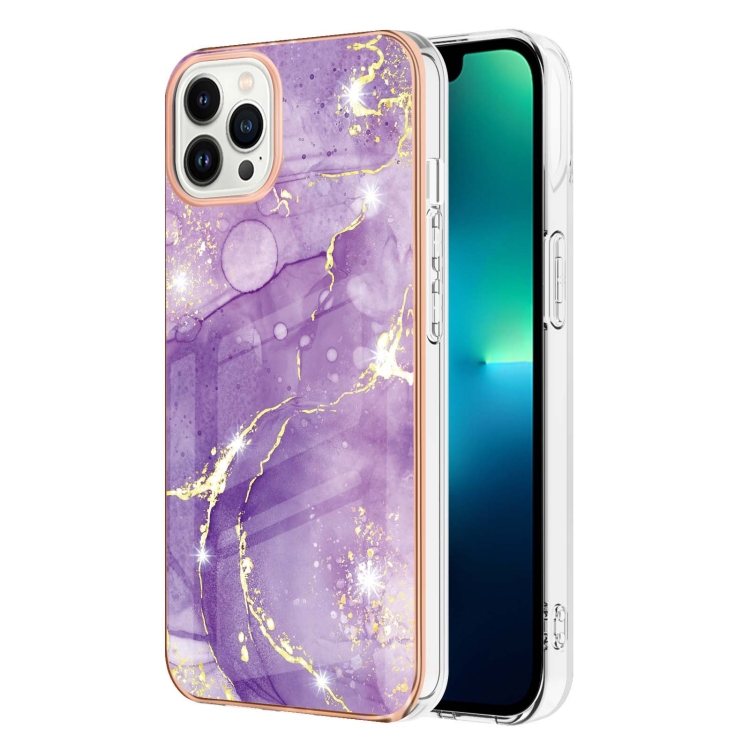  iPhone 15 Pro Skal Marmor TPU Lila