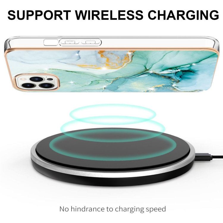  iPhone 15 Pro Skal Marmor TPU Grön