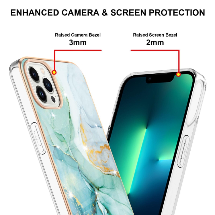  iPhone 15 Pro Skal Marmor TPU Grön