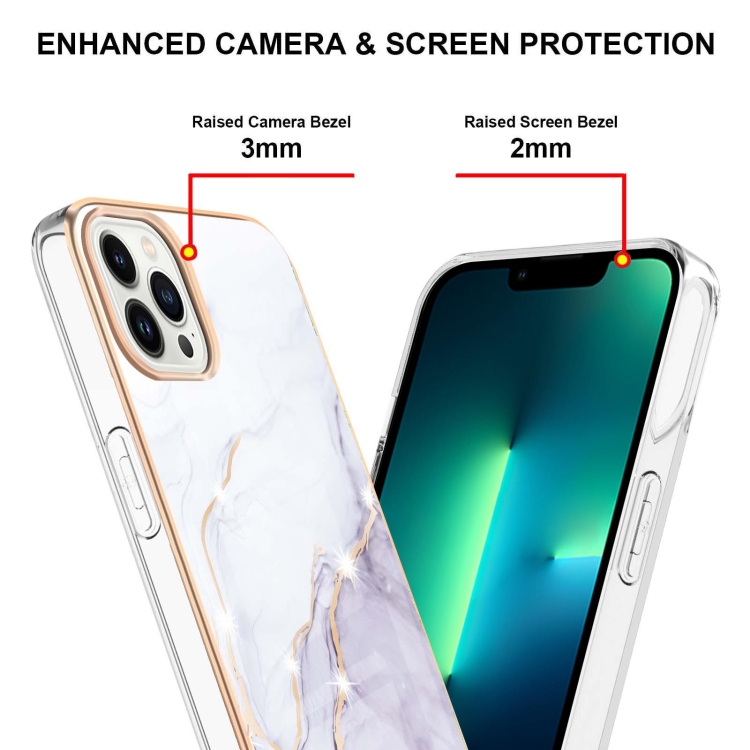  iPhone 15 Pro Skal Marmor TPU Vit