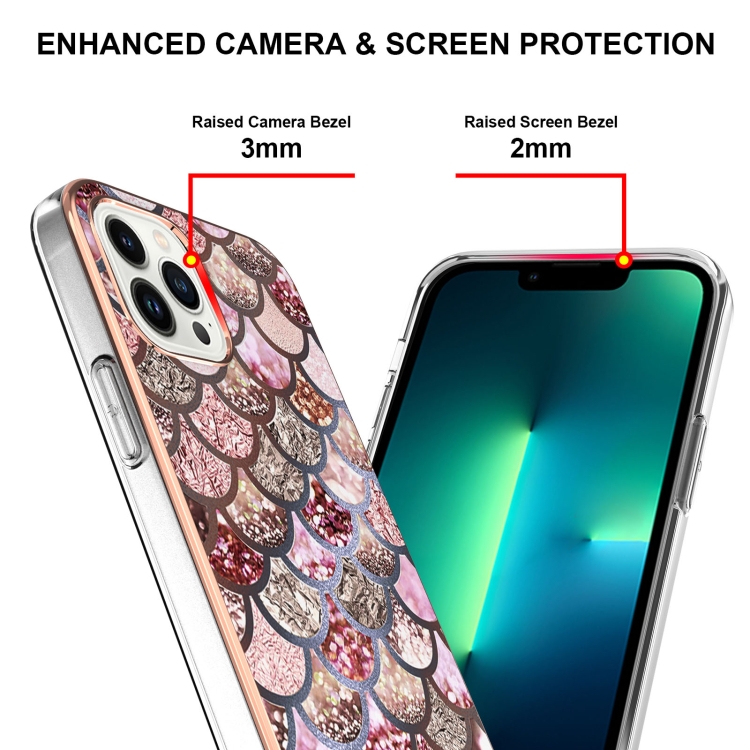  iPhone 15 Pro Skal Med Tryck Rosa Fjäll