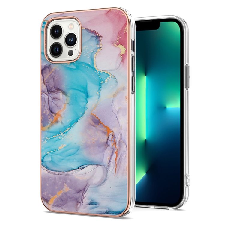  iPhone 15 Pro Skal Med Tryck Marmor Blå Milky Way