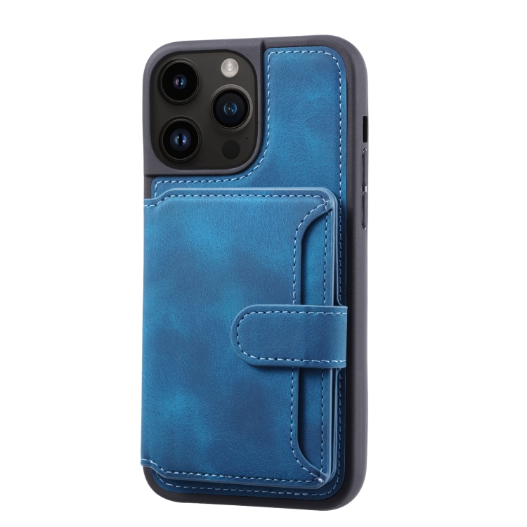  iPhone 15 Pro Skal RFID Med Plånboksfunktion Blå
