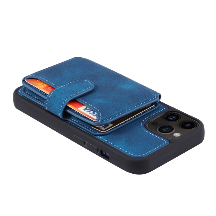  iPhone 15 Pro Skal RFID Med Plånboksfunktion Blå