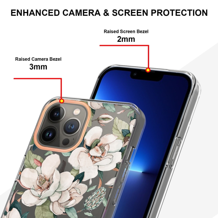  iPhone 15 Pro Skal Med Tryck Grön Gardenia