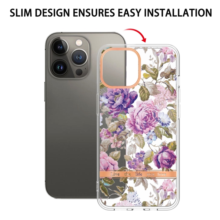  iPhone 15 Pro Skal Med Tryck Lila Pion