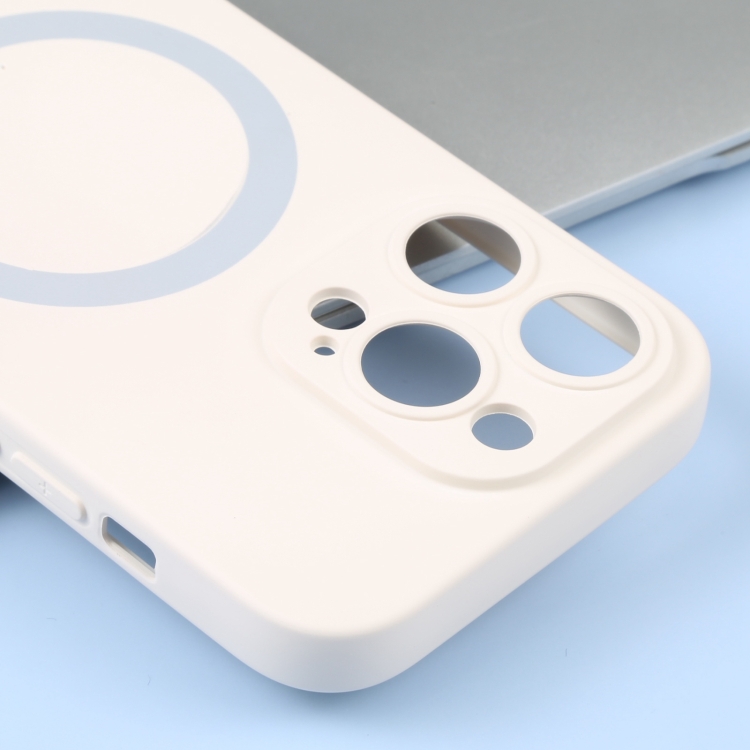  iPhone 15 Pro Skal MagSafe Liquid Silikon Vit