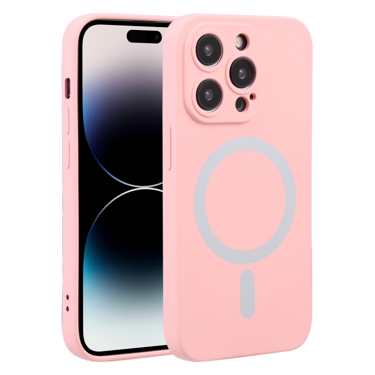 iPhone 15 Pro Skal MagSafe Liquid Silikon Rosa