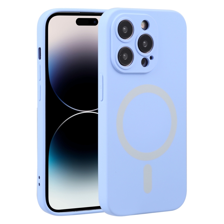  iPhone 15 Pro Skal MagSafe Liquid Silikon Ljus Lila