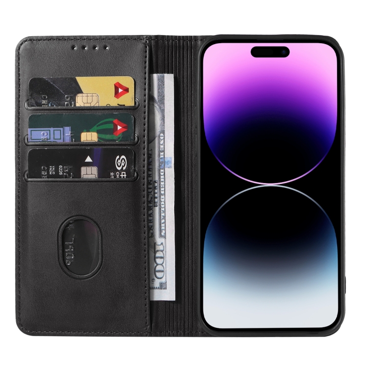  iPhone 15 Pro Fodral Flip Läder Svart