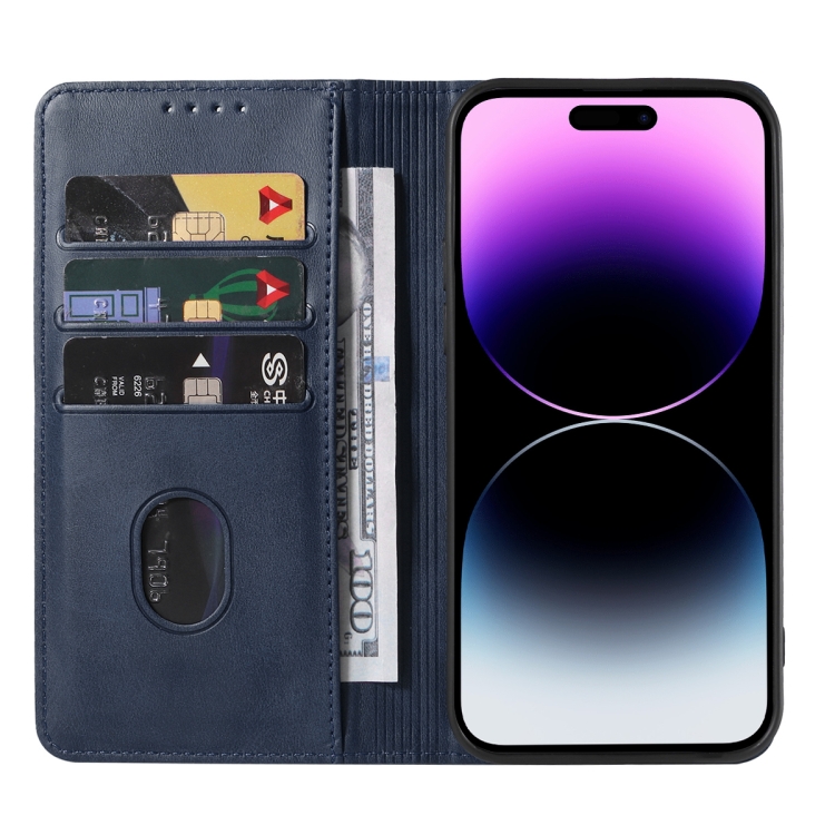  iPhone 15 Pro Fodral Flip Läder Blå