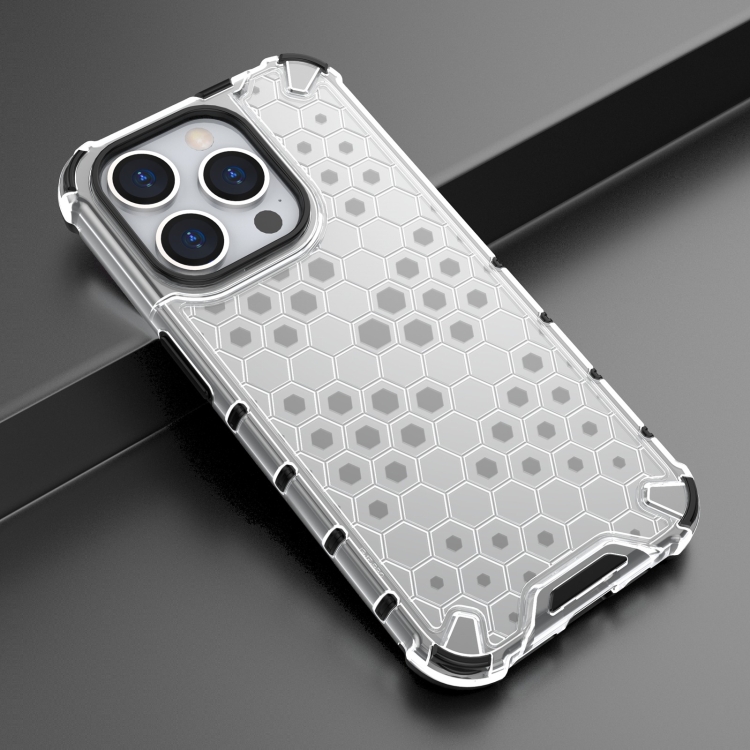 iPhone 15 Pro Skal Shockproof Honeycomb Vit