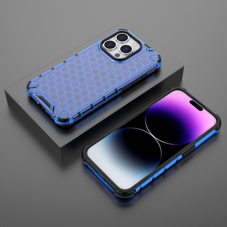  iPhone 15 Pro Skal Shockproof Honeycomb Blå