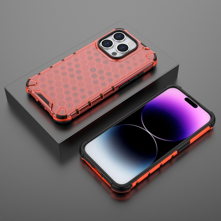  iPhone 15 Pro Skal Shockproof Honeycomb Röd