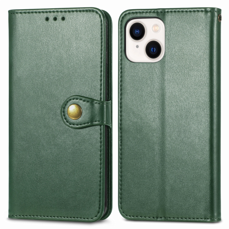  iPhone 15 Pro Fodral Solid Med Magnetisk Mässing Grön