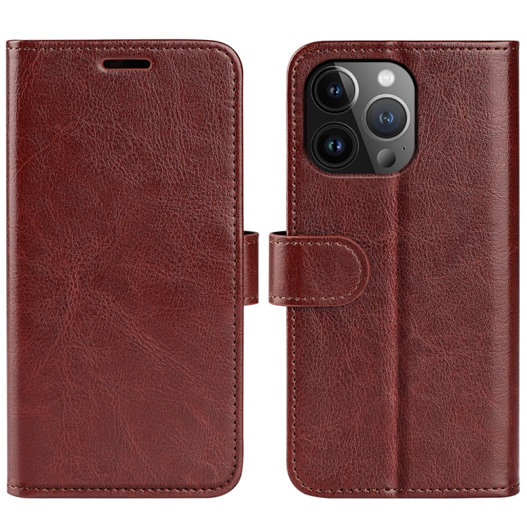  iPhone 15 Pro Plånboksfodral Läder Brun