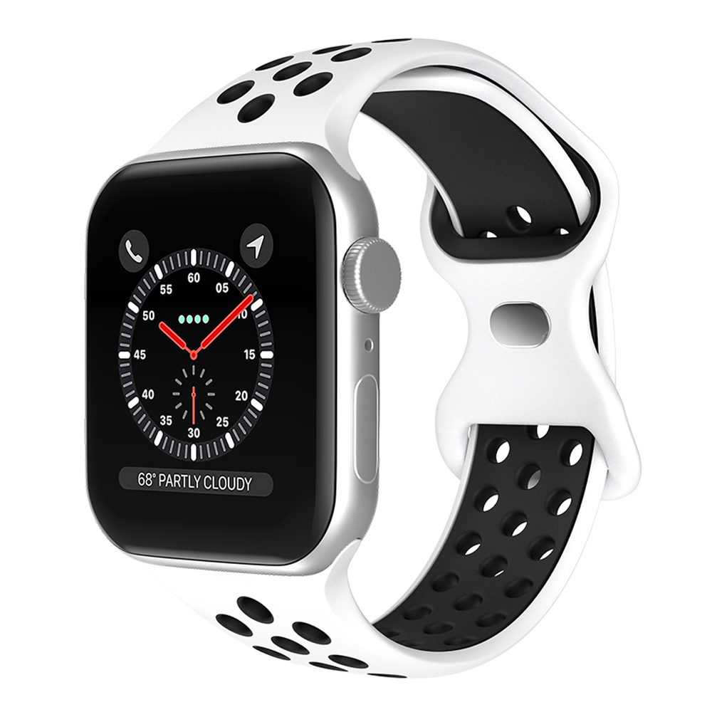 ColorPop Sportarmband Dual-Color Apple Watch 42/41/40/38 mm (M/L) Vit/Svart