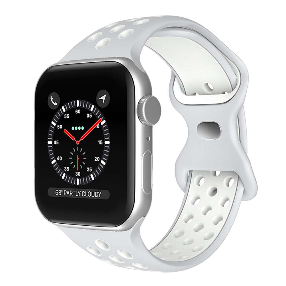 ColorPop Sportarmband Dual-Color Apple Watch 42/41/40/38 mm (M/L) Grå/Vit