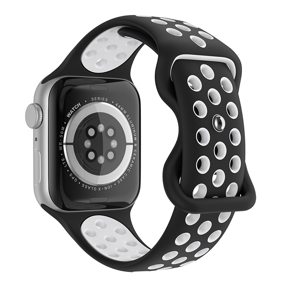 ColorPop Sportarmband Dual-Color Apple Watch 42/41/40/38 mm (M/L) Svart/Vit