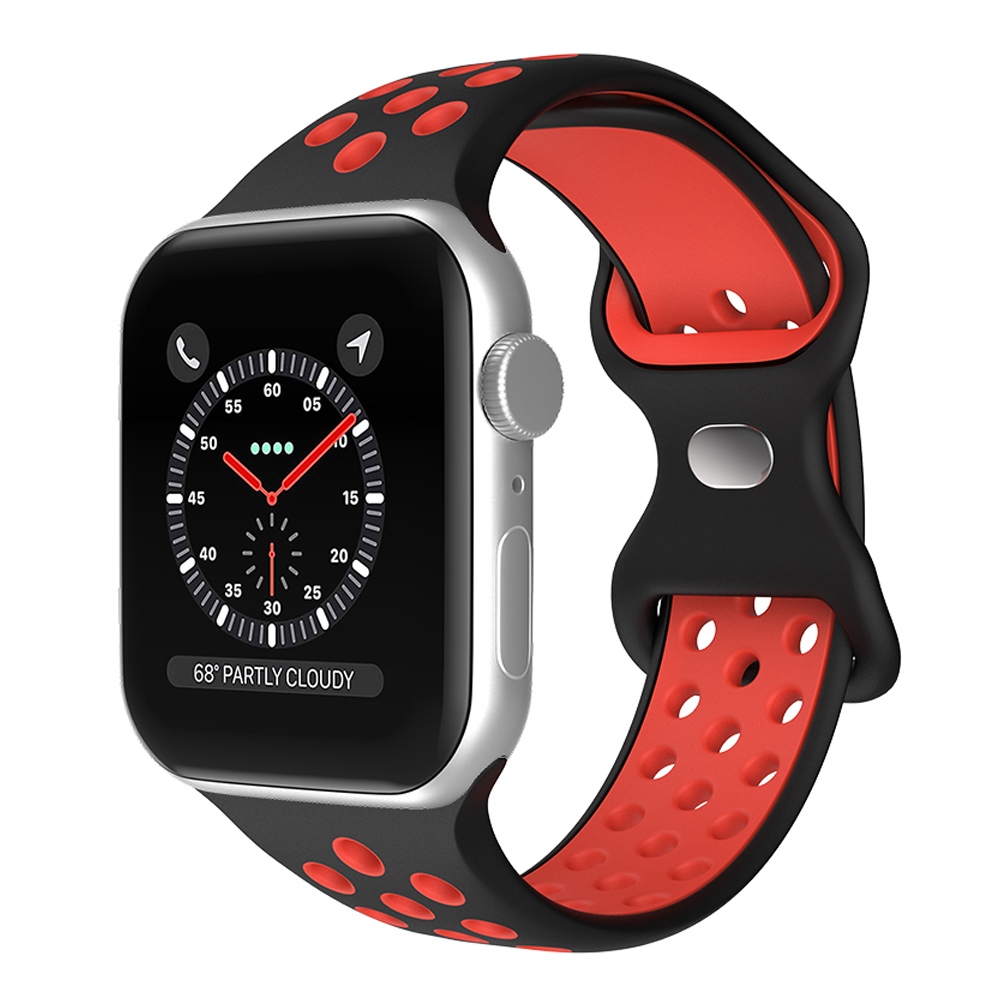 ColorPop Sportarmband Dual-Color Apple Watch 42/41/40/38 mm (M/L) Svart/Röd