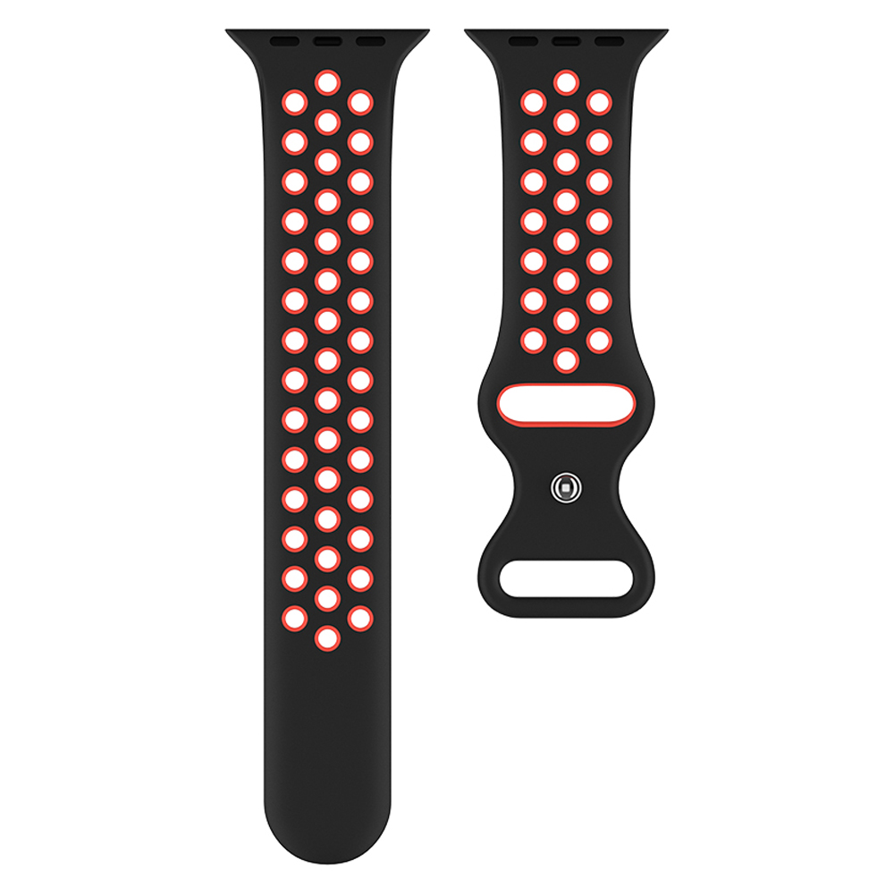 ColorPop Sportarmband Dual-Color Apple Watch 42/41/40/38 mm (M/L) Svart/Röd