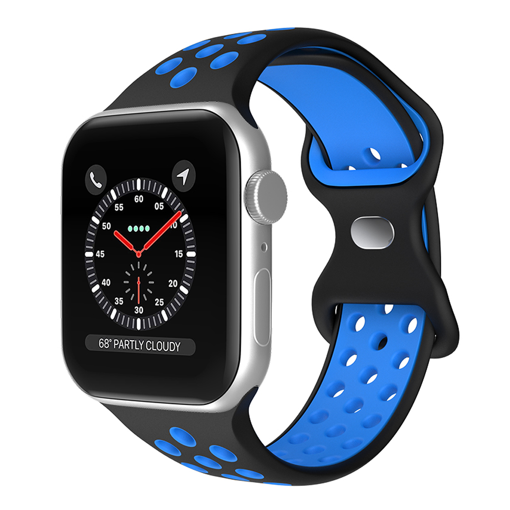 ColorPop Sportarmband Dual-Color Apple Watch 42/41/40/38 mm (M/L) Svart/Blå