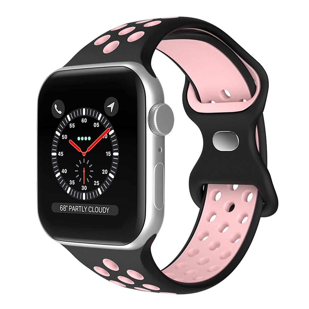 ColorPop Sportarmband Dual-Color Apple Watch 42/41/40/38 mm (M/L) Svart/Rosa