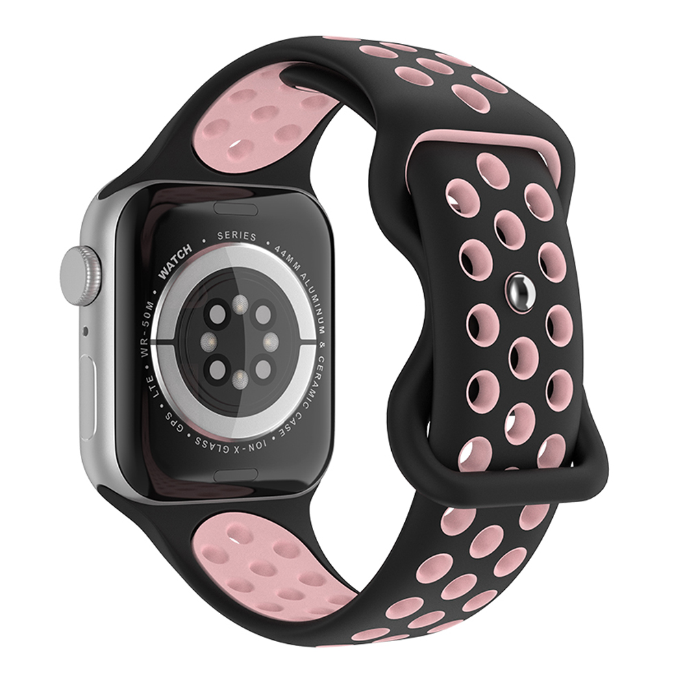 ColorPop Sportarmband Dual-Color Apple Watch 42/41/40/38 mm (M/L) Svart/Rosa