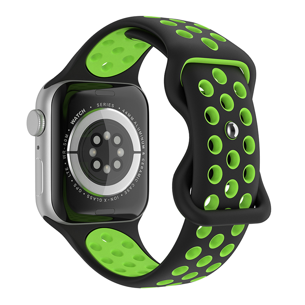 ColorPop Sportarmband Dual-Color Apple Watch 42/41/40/38 mm (M/L) Svart/Grön
