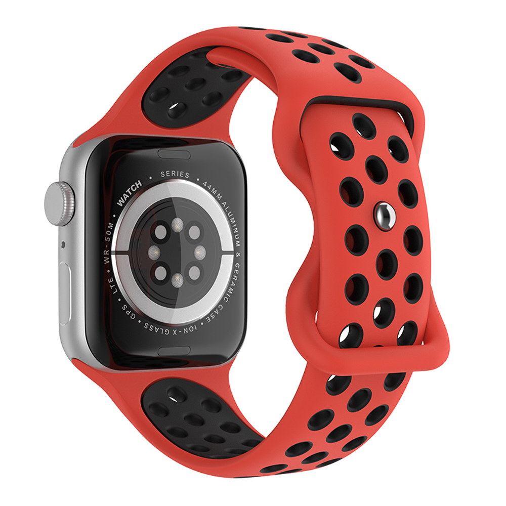 ColorPop Sportarmband Dual-Color Apple Watch 42/41/40/38 mm (M/L) Röd/Svart