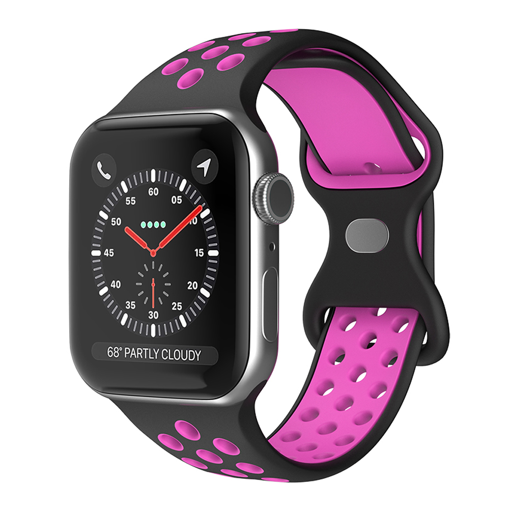 ColorPop Sportarmband Dual-Color Apple Watch 42/41/40/38 mm (M/L) Svart/Lila