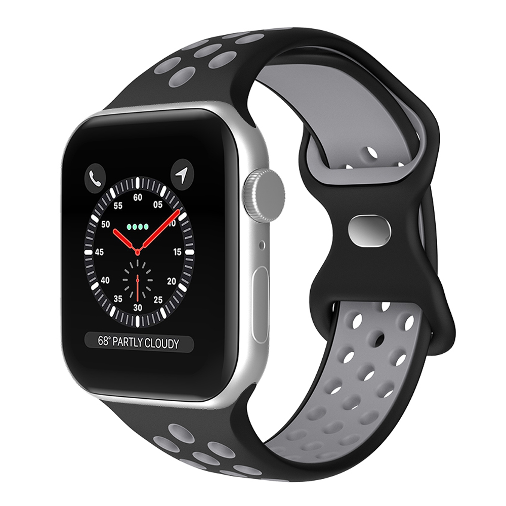 ColorPop Sportarmband Dual-Color Apple Watch 42/41/40/38 mm (S/M) Svart/Grå