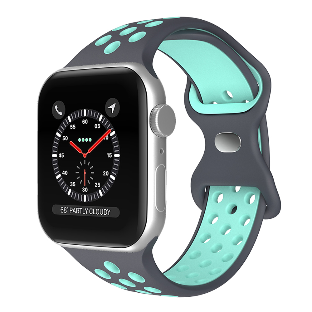 ColorPop Sportarmband Dual-Color Apple Watch 42/41/40/38 mm (S/M) Grå/Teal