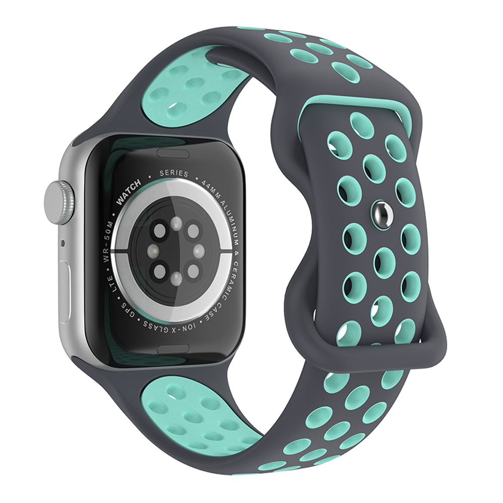 ColorPop Sportarmband Dual-Color Apple Watch 42/41/40/38 mm (S/M) Grå/Teal