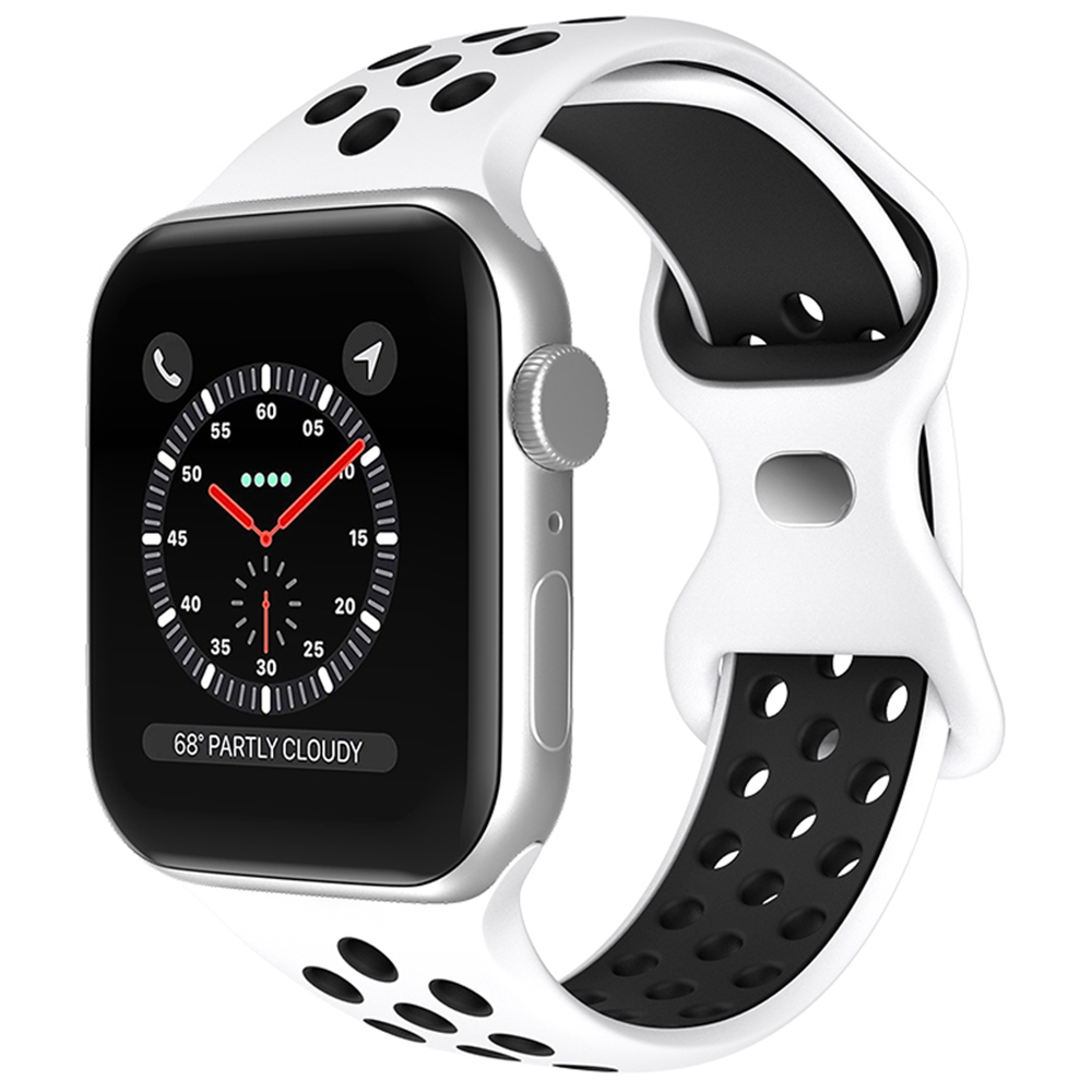 ColorPop Sportarmband Dual-Color Apple Watch 42/44/45/46/49 mm (M/L) Vit/Svart