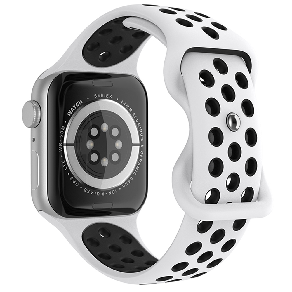 ColorPop Sportarmband Dual-Color Apple Watch 42/44/45/46/49 mm (M/L) Vit/Svart