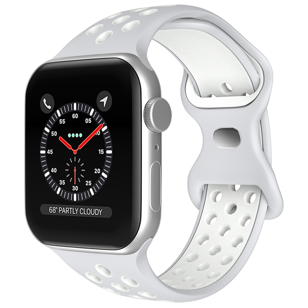 ColorPop Sportarmband Dual-Color Apple Watch 42/44/45/46/49 mm (M/L) Grå/Vit